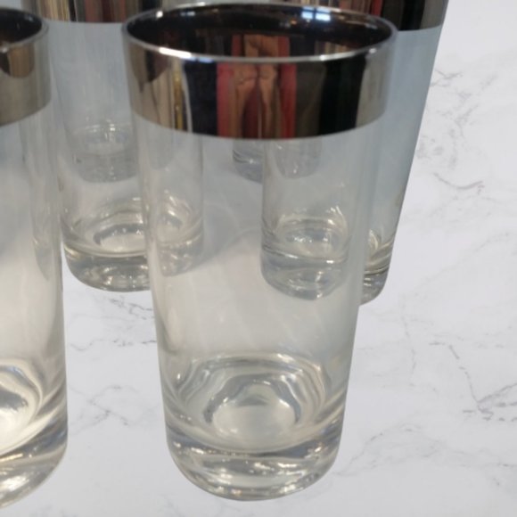 Vintage Mirror Striped Highball Glasses (Set of 8) - Picture 2 of 2